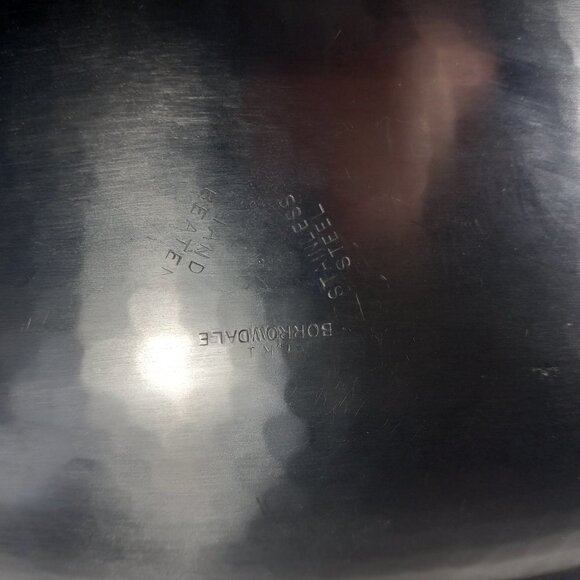 Borrowdale Stainless Steel MCM Style Tray Hand Hammered 14" Length Vintage - Picture 8 of 15